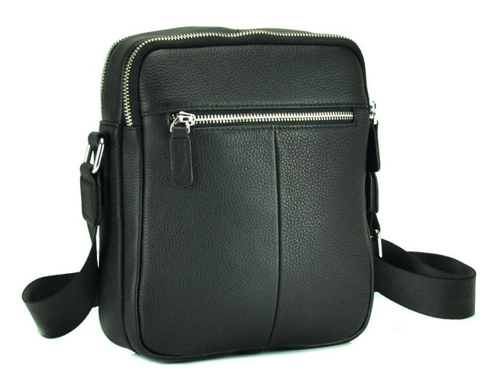 Сумка на плече шкіряна чоловіча чорна Tiding Bag NA50-5202A - Фотографія № 2