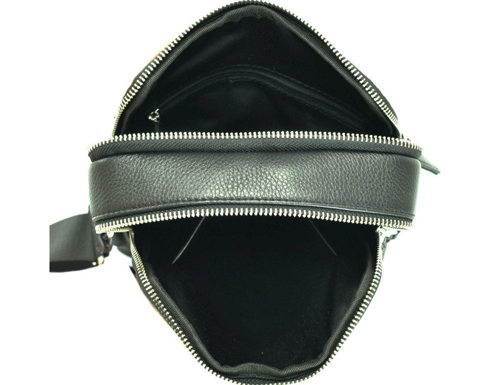 Сумка на плече шкіряна чоловіча чорна Tiding Bag NA50-5202A - Фотографія № 4