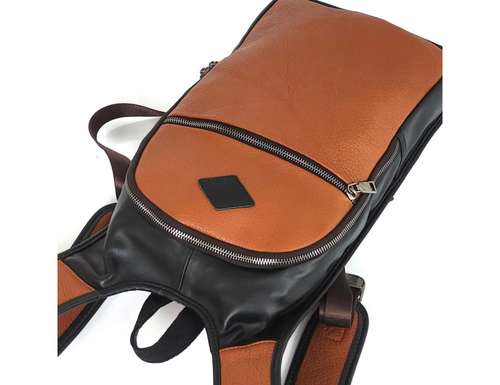 Кожаный коричневый рюкзак Tiding Bag S-JMD10-0006C - Фото № 3