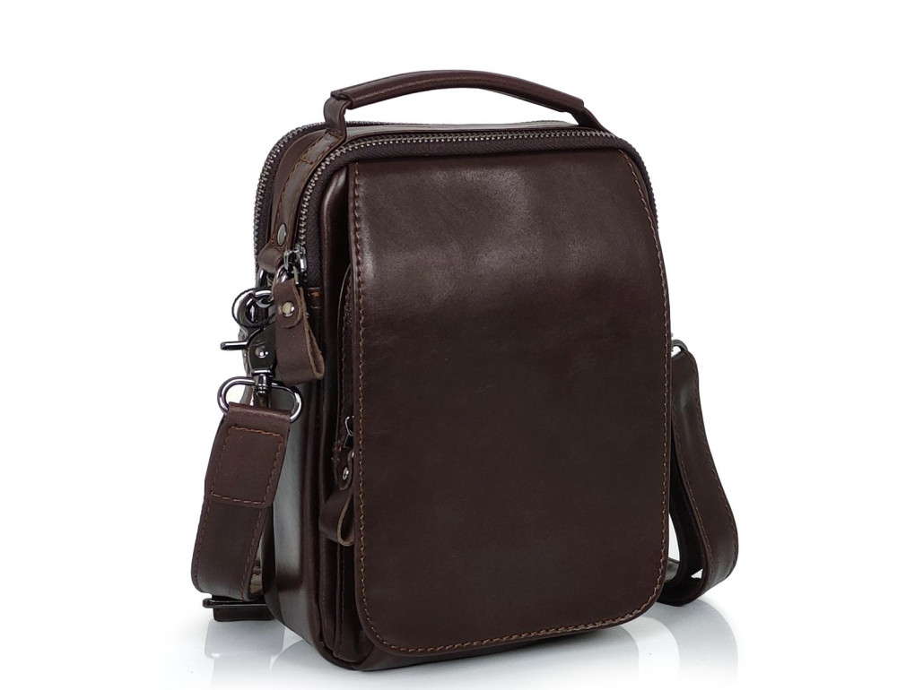 Сумка чоловіча через плече із натуральної гладкої шкіри Tiding Bag S-JMD10-6016C - Фотографія № 1 Сумка чоловіча через плече із натуральної гладкої шкіри Tiding Bag S-JMD10-6016C - Фотографія № 1