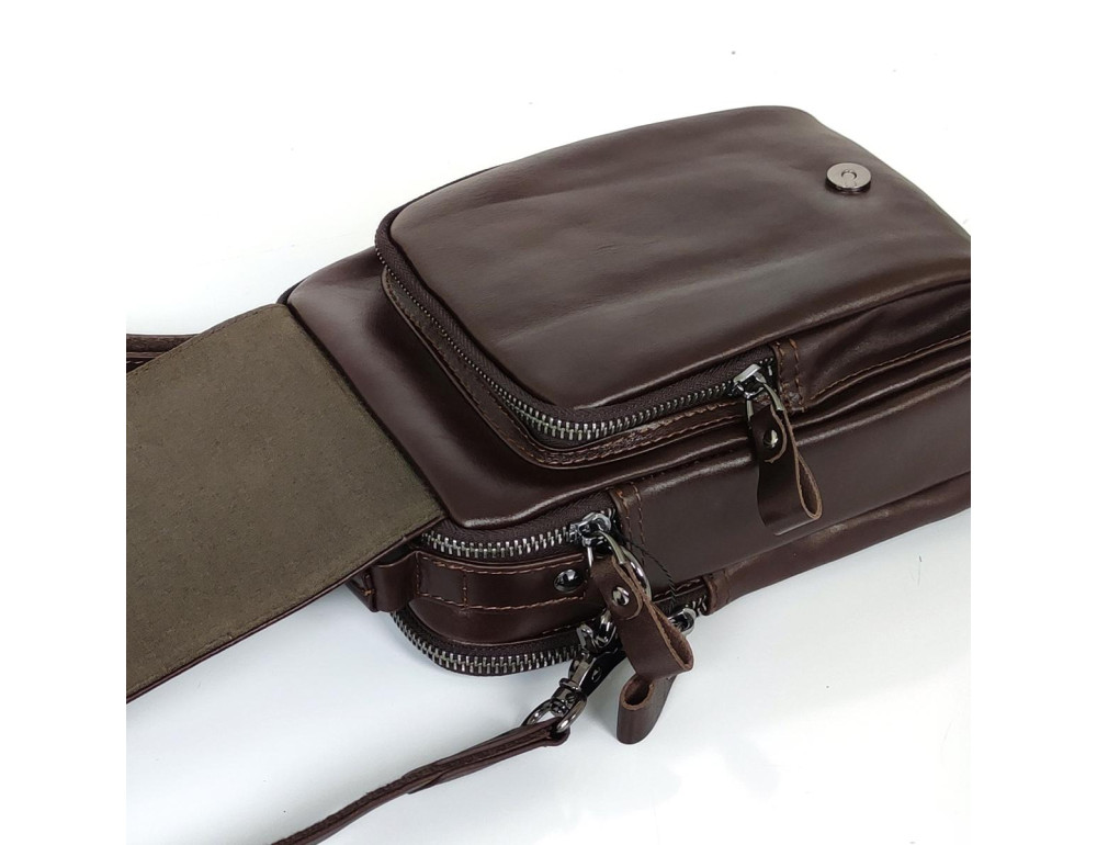 Сумка чоловіча через плече із натуральної гладкої шкіри Tiding Bag S-JMD10-6016C - Фотографія № 3