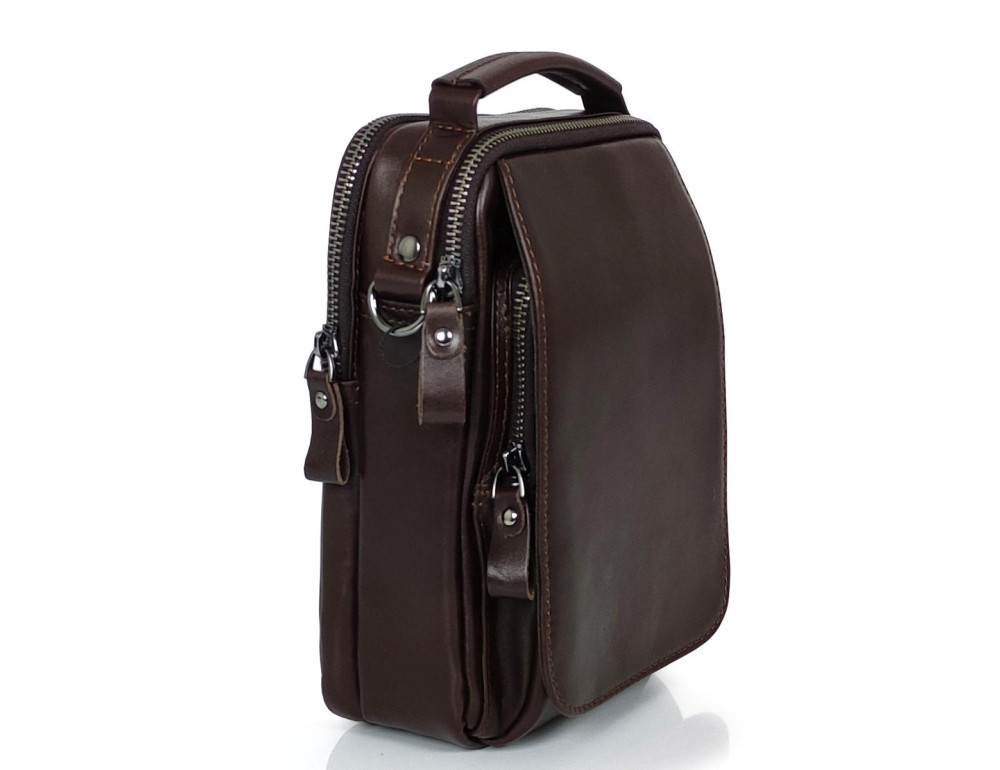 Сумка чоловіча через плече із натуральної гладкої шкіри Tiding Bag S-JMD10-6016C - Фотографія № 5