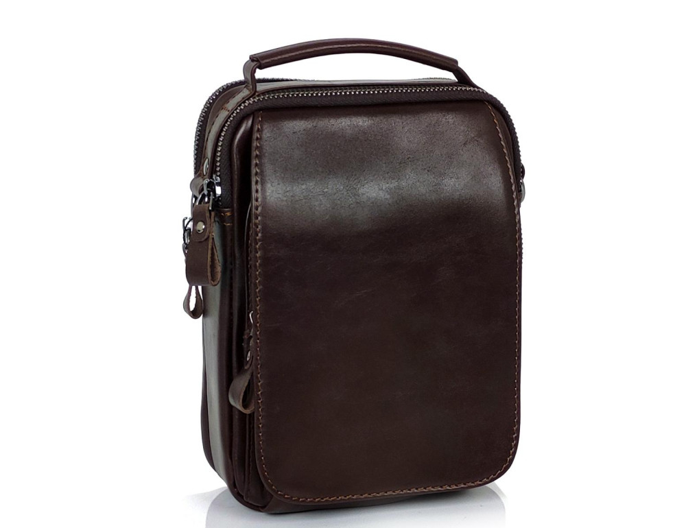 Сумка чоловіча через плече із натуральної гладкої шкіри Tiding Bag S-JMD10-6016C - Фотографія № 7