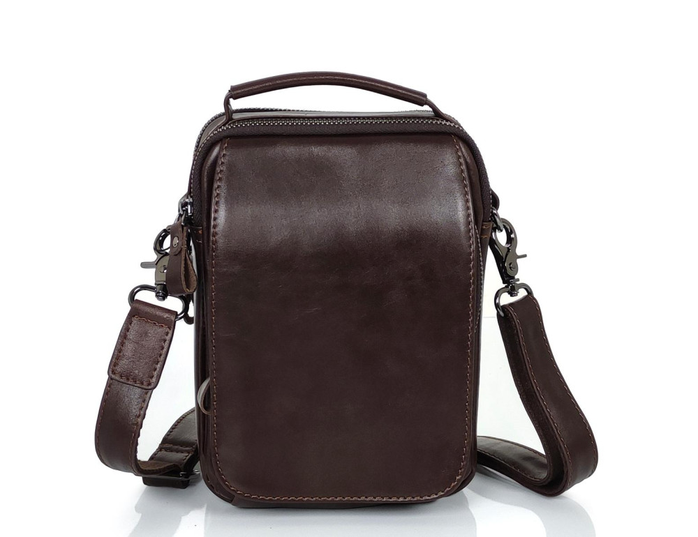 Сумка чоловіча через плече із натуральної гладкої шкіри Tiding Bag S-JMD10-6016C - Фотографія № 8