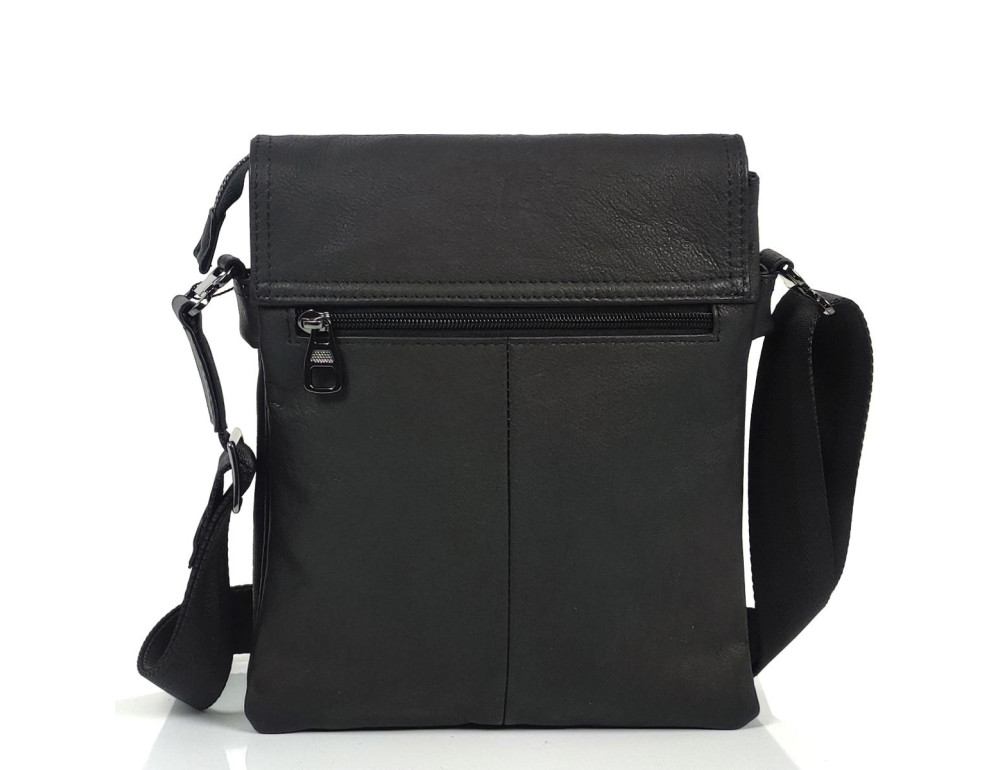 Мужской черный мессенджер с клапаном на застежке Tiding Bag S-JMD10-6038A - Фото № 4