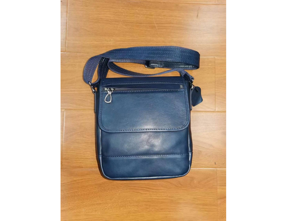 Мужской кожаный мессенджер с клапаном Tiding Bag S-JMD10-7008BL - Фото № 1 Мужской кожаный мессенджер с клапаном Tiding Bag S-JMD10-7008BL - Фото № 1