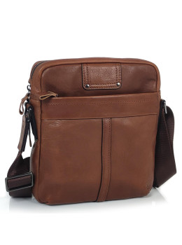 Чоловічий коричневий месенджер Tiding Bag S-JMD10-8017 на блискавці.