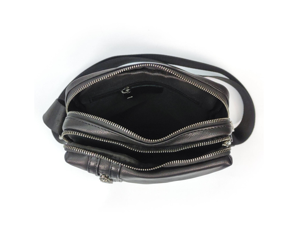 Мужской средний черный мессенджер Tiding Bag S-JMD10-8153A - Фото № 2