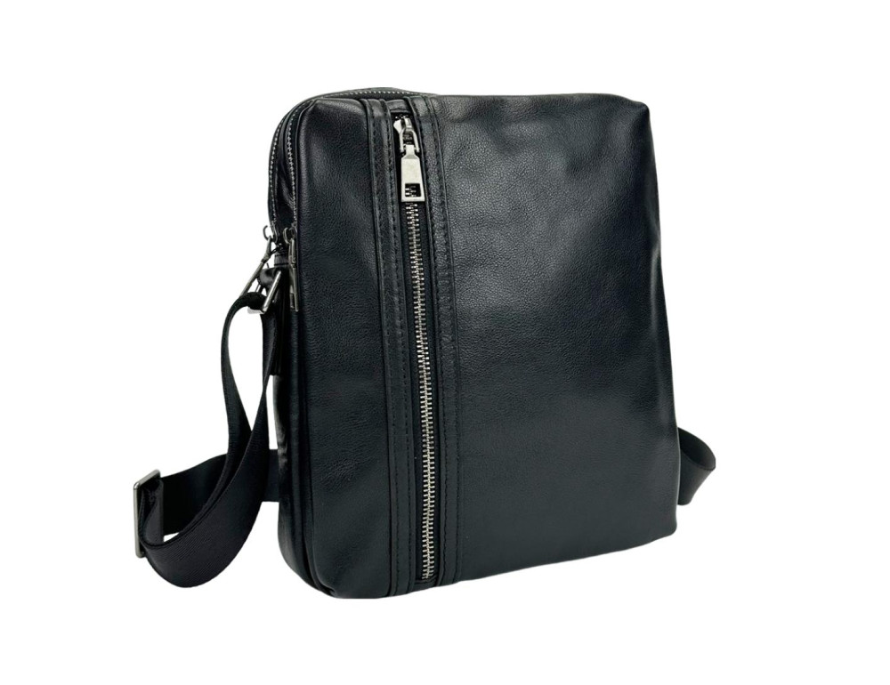 Мужской средний черный мессенджер Tiding Bag S-JMD10-8153A - Фото № 7