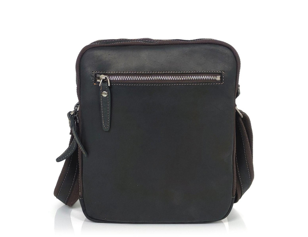 Мужской коричневый мессенджер Tiding Bag S-JMD4-008C на молнии. - Фото № 6