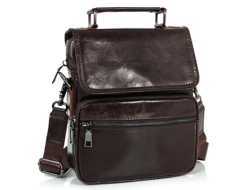 Мессенджер коричневый средний Tiding Bag S-M-7476C - Фото № 1 Мессенджер коричневый средний Tiding Bag S-M-7476C - Фото № 1