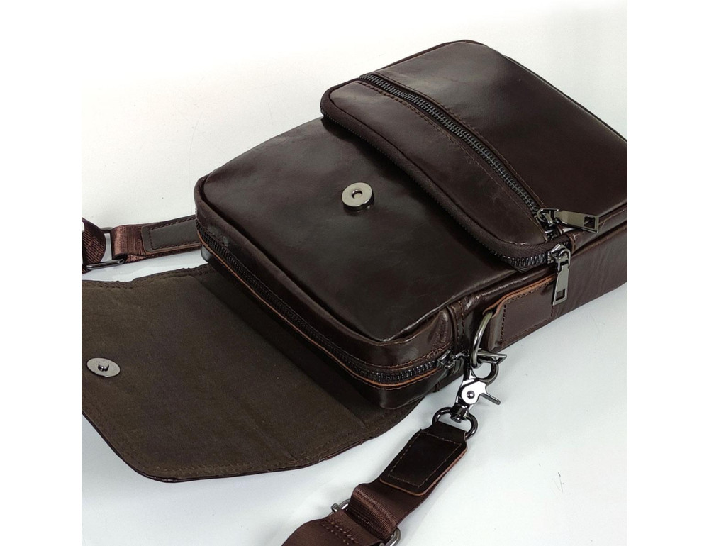 Мессенджер коричневый средний Tiding Bag S-M-7476C - Фото № 3