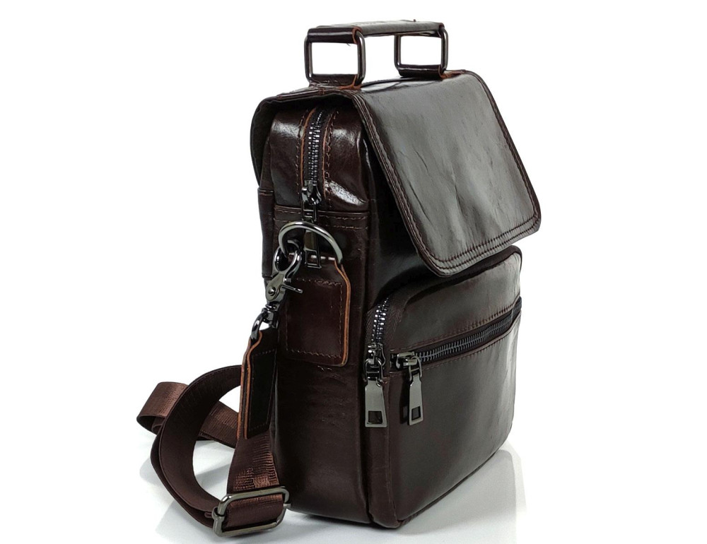 Мессенджер коричневый средний Tiding Bag S-M-7476C - Фото № 4