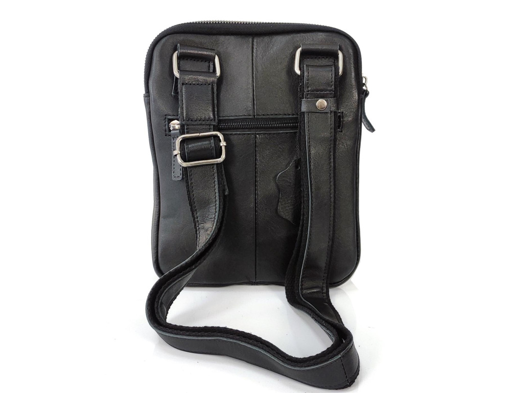 Мужской маленький черный мессенджер Tiding Bag S-N2-007A. - Фото № 3