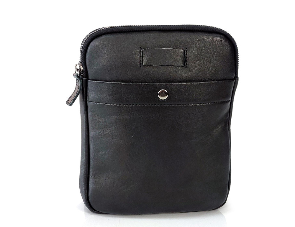 Мужской маленький черный мессенджер Tiding Bag S-N2-007A. - Фото № 4