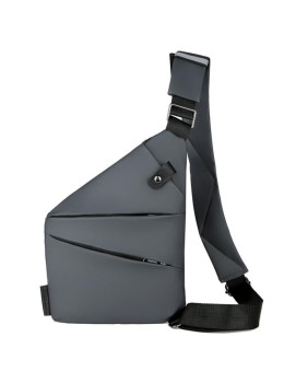 Чоловічий слінг тканина через плече сірий Tiding Bag S1-001G