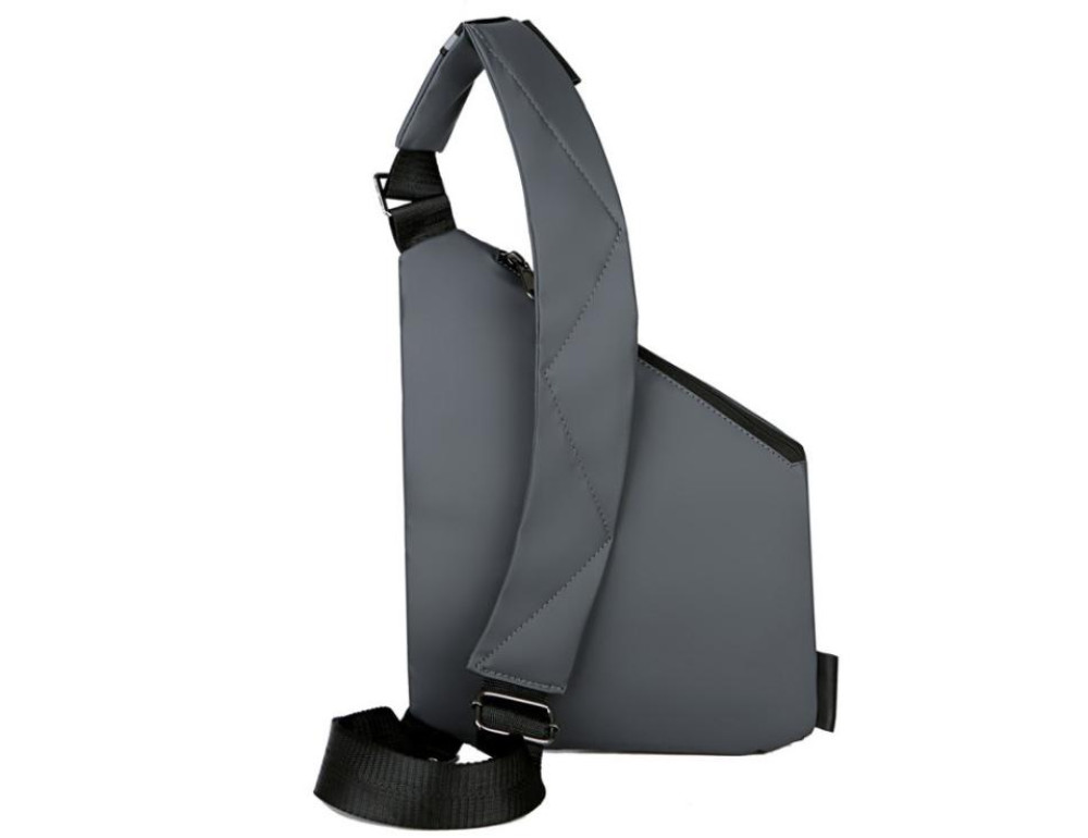 Чоловічий слінг тканина через плече сірий Tiding Bag S1-001G - Фотографія № 3