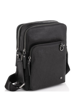 Сумка через плечо кожаная черная Tiding Bag SM13-0014A