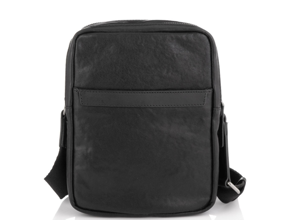 Сумка через плечо кожаная черная Tiding Bag SM13-0014A - Фото № 4