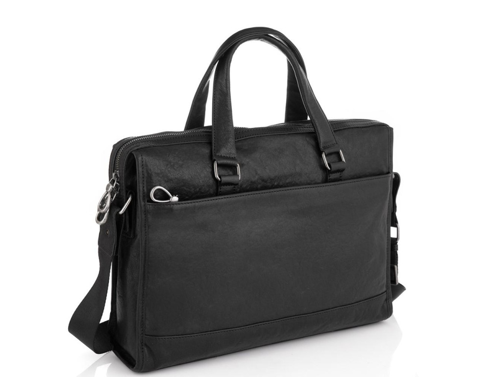 Шкіряна сумка для ноутбука чорна Tiding Bag SM13-8874A - Фотографія № 1 Шкіряна сумка для ноутбука чорна Tiding Bag SM13-8874A - Фотографія № 1