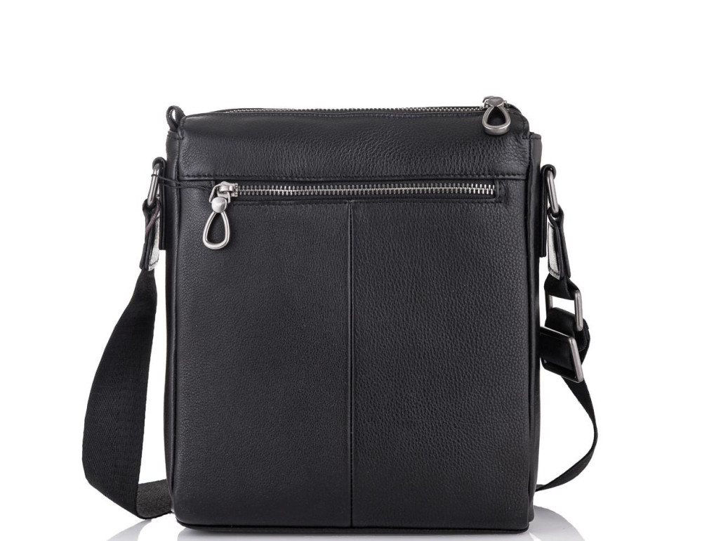 Мужская кожаная сумка через плечо черная Tiding Bag SM8-005A - Фото № 3