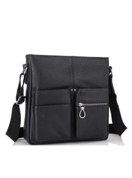 Чоловіча шкіряна сумка через плече чорна Tiding Bag SM8-008A