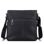 Мужская кожаная сумка через плечо черная Tiding Bag SM8-008A - Фото № 102