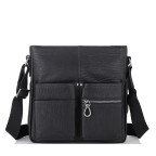 Мужская кожаная сумка через плечо черная Tiding Bag SM8-008A - Фото № 103