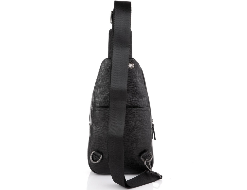 Чоловічий шкіряний чорний слінг на плече Tiding Bag SM8-015A - Фотографія № 3