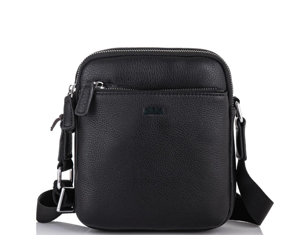 Чоловіча шкіряна сумка через плече чорна Tiding Bag SM8-138-1A - Фотографія № 4