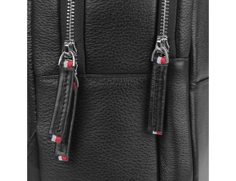 Мужской кожаный черный рюкзак для ноутбука Tiding Bag SM8-183A - Фото № 2