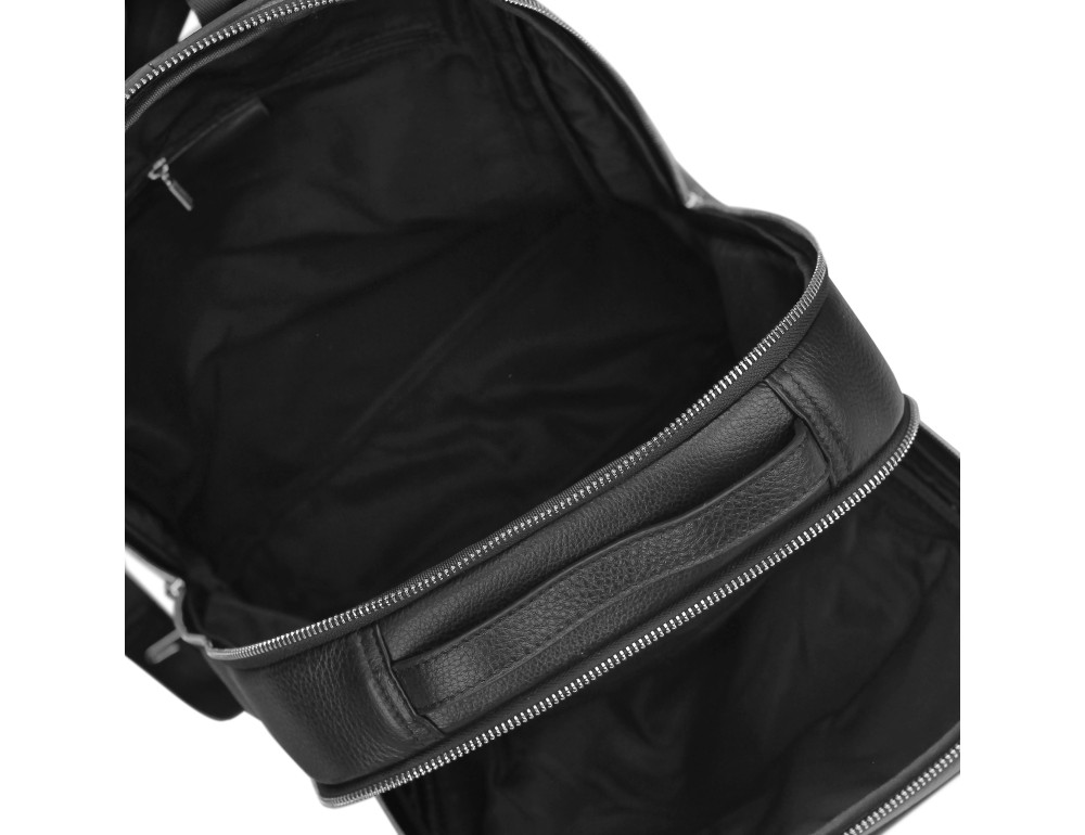 Мужской кожаный черный рюкзак для ноутбука Tiding Bag SM8-183A - Фото № 3