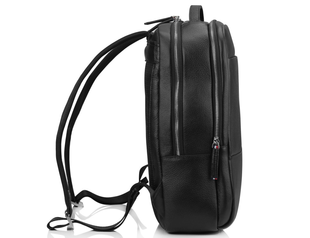 Мужской кожаный черный рюкзак для ноутбука Tiding Bag SM8-183A - Фото № 4