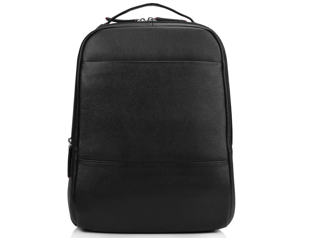 Мужской кожаный черный рюкзак для ноутбука Tiding Bag SM8-183A - Фото № 6