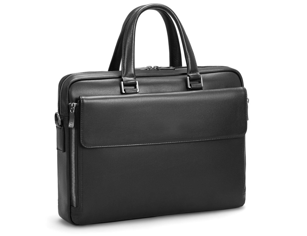 Классическая мужская черная кожаная сумка Tiding Bag SM8-21007-1A - Фото № 1 Классическая мужская черная кожаная сумка Tiding Bag SM8-21007-1A - Фото № 1