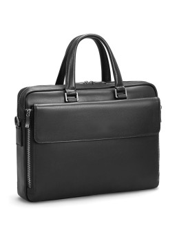 Класична чоловіча чорна шкіряна сумка Tiding Bag SM8-21007-1A