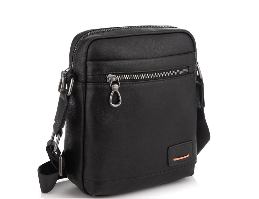 Мужская сумка через плечо в черном цвете Tiding Bag SM8-235A - Фото № 1 Мужская сумка через плечо в черном цвете Tiding Bag SM8-235A - Фото № 1