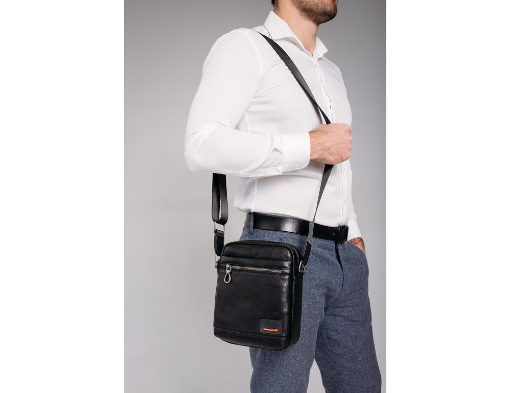 Мужская сумка через плечо в черном цвете Tiding Bag SM8-235A - Фото № 6