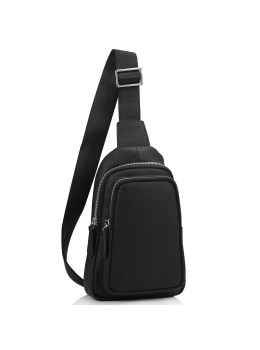 Чоловічий чорний шкіряний слінг на плече Tiding Bag SM8-356A