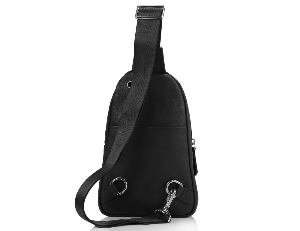 Чоловічий чорний шкіряний слінг на плече Tiding Bag SM8-356A - Фотографія № 4
