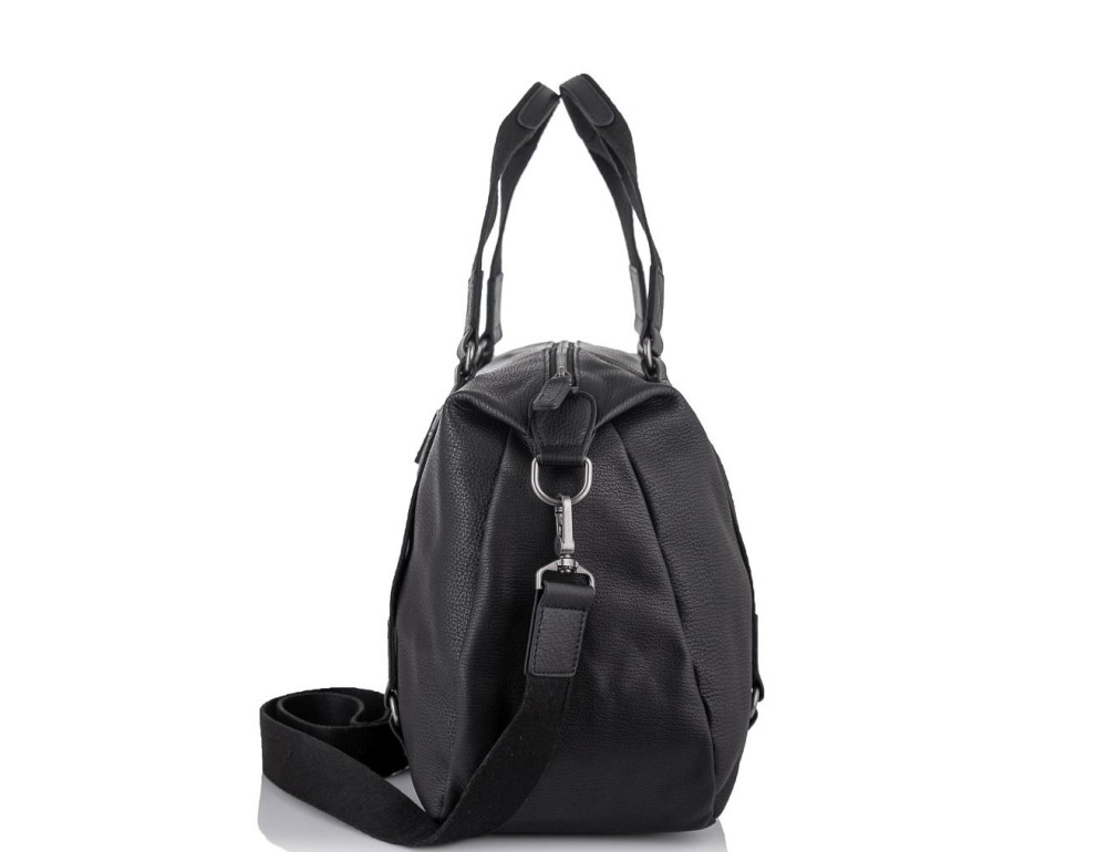 Мужская дорожная кожаная черная сумка для командировок Tiding Bag SM8-8149A - Фото № 2
