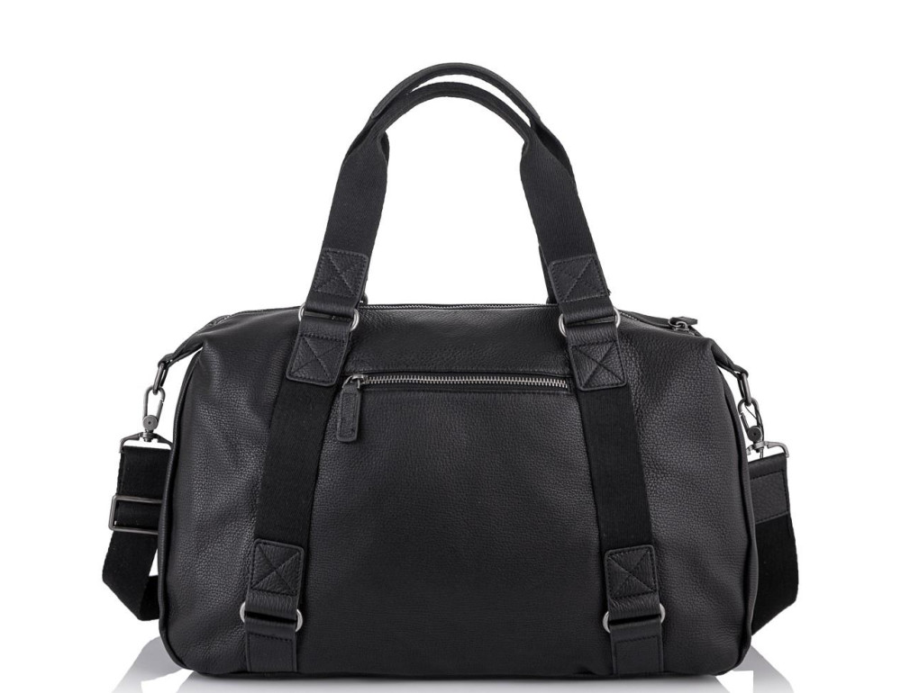 Мужская дорожная кожаная черная сумка для командировок Tiding Bag SM8-8149A - Фото № 3