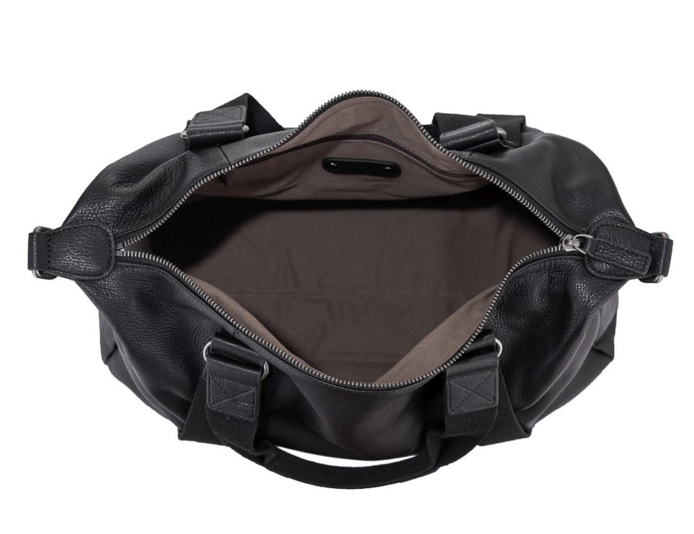 Мужская дорожная кожаная черная сумка для командировок Tiding Bag SM8-8149A - Фото № 5