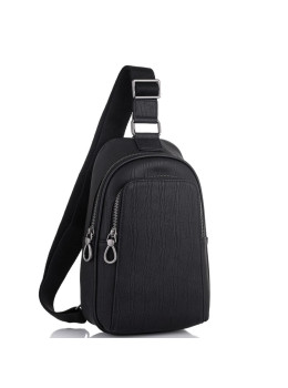 Чоловіча шкіряна сумка-слінг чорна Tiding Bag SM8-825A