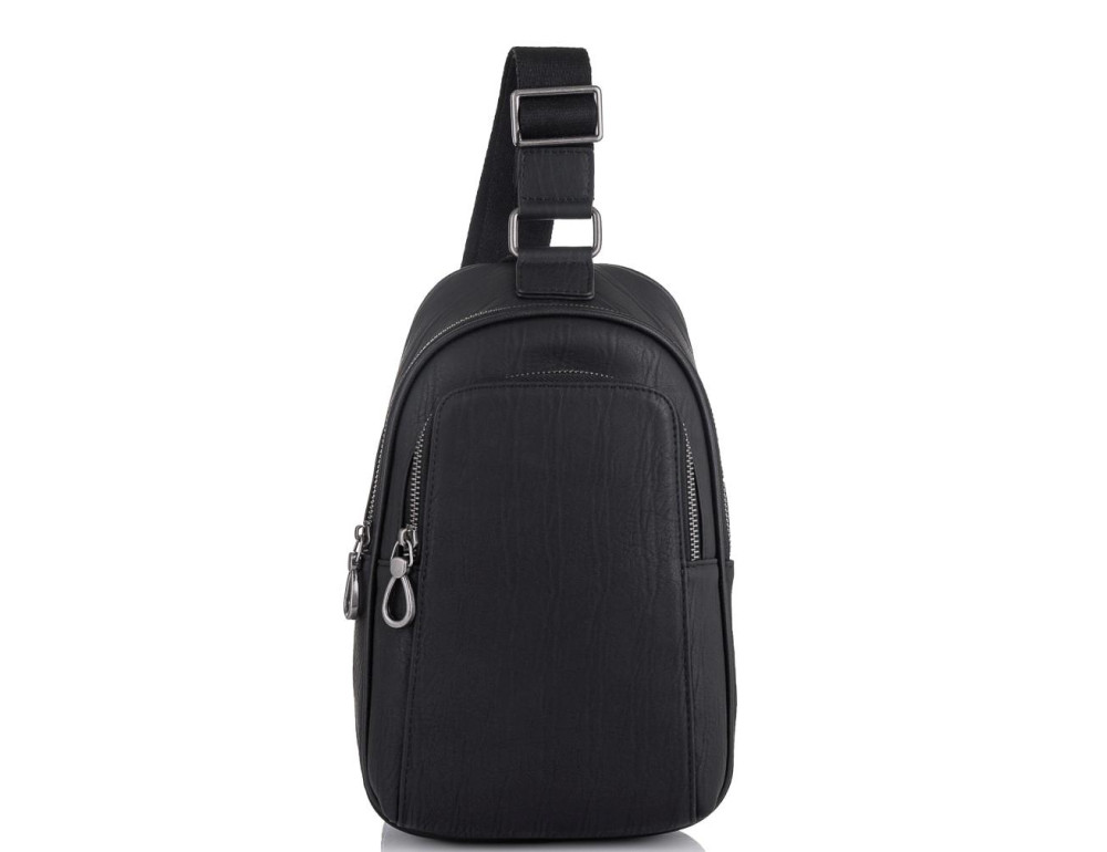 Чоловіча шкіряна сумка-слінг чорна Tiding Bag SM8-825A - Фотографія № 4