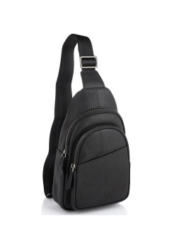 Чоловіча шкіряна сумка-слінг чорна Tiding Bag SM8-853A