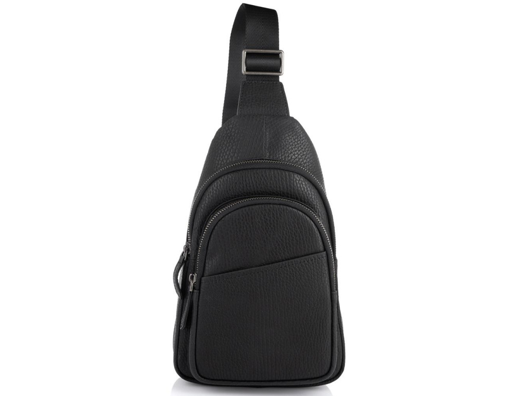 Чоловіча шкіряна сумка-слінг чорна Tiding Bag SM8-853A - Фотографія № 4