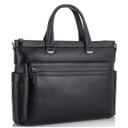 Классическая мужская черная кожаная сумка Tiding Bag SM8-8990-1A - Фото № 100