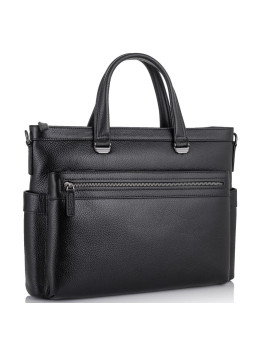 Классическая мужская черная кожаная сумка Tiding Bag SM8-8990-1A