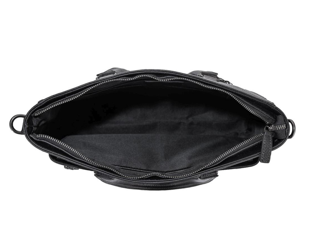 Классическая мужская черная кожаная сумка Tiding Bag SM8-8990-1A - Фото № 2